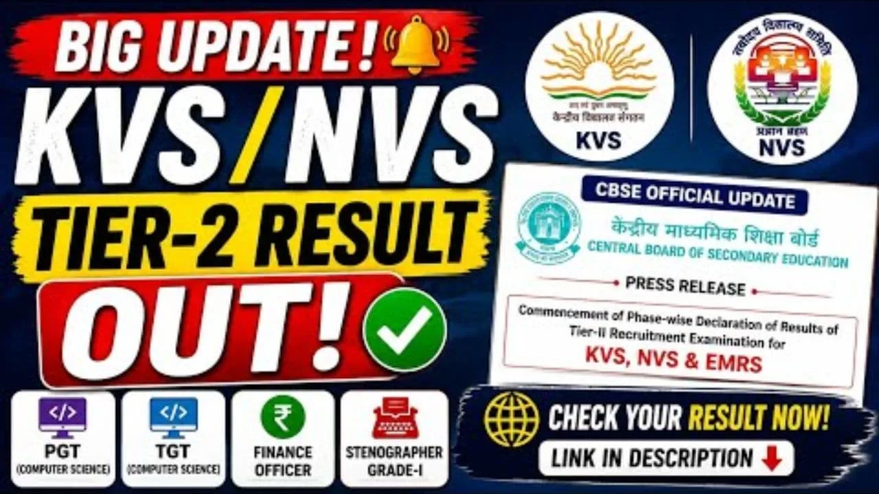 KVS NVS Tier 2 Result 2026