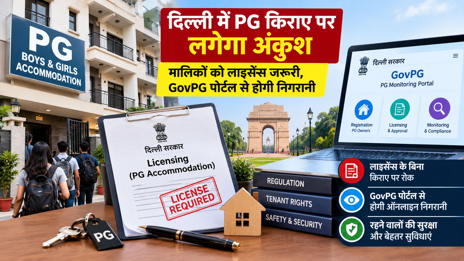 दिल्ली में पीजी किराए पर लगेगा अंकुश, मालिकों को लाइसेंस जरूरी, GovPG पोर्टल से होगी निगरानी