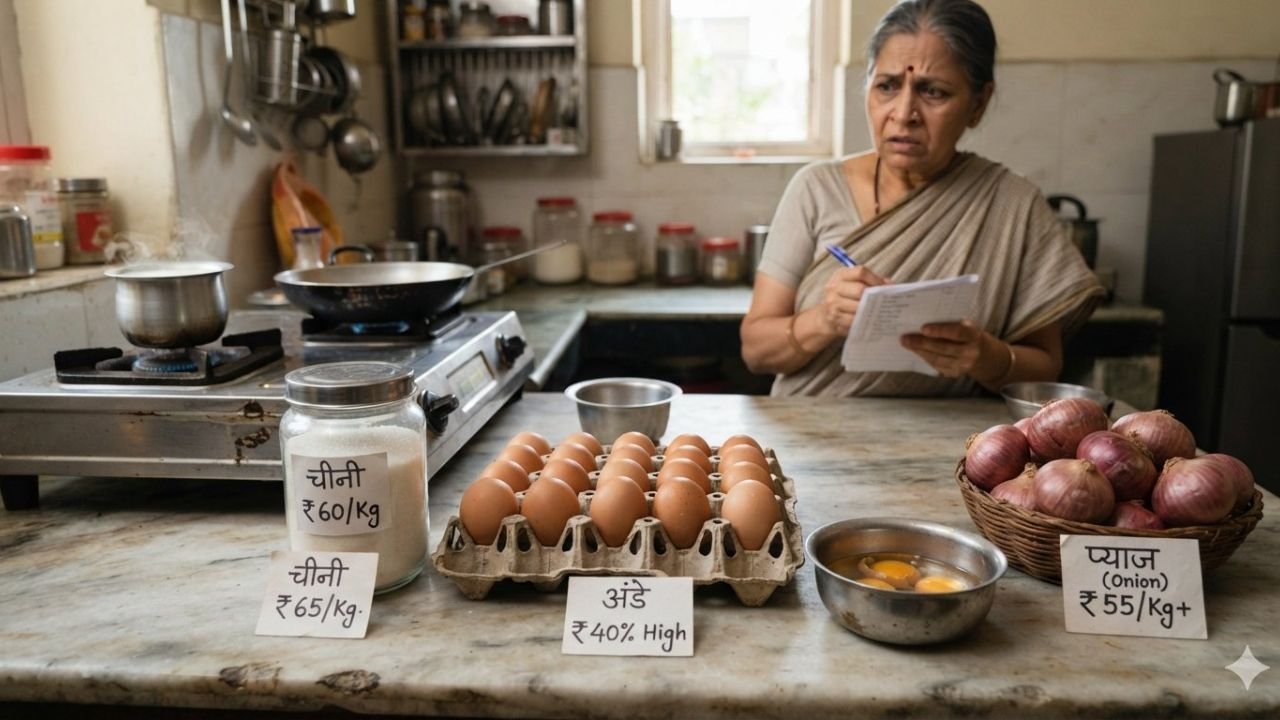 Egg Price Rise: अंडे 40 प्रतिशत महंगे, चीनी 60 रुपये पार और प्याज में 42 प्रतिशत उछाल