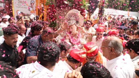 फरीदाबाद गणेश महोत्सव 2026 का भव्य शुभारंभ, शोभायात्रा के साथ हुई बप्पा की स्थापना