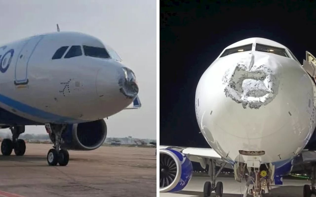 Patna Lucknow IndiGo Flight: आकाशीय बिजली से क्षतिग्रस्त हुआ विमान का नोज