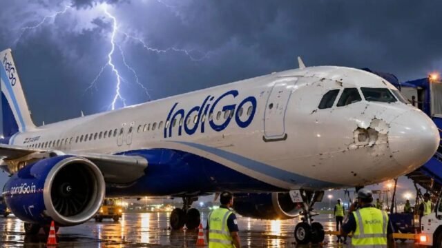 Patna Lucknow IndiGo Flight: आकाशीय बिजली से क्षतिग्रस्त हुआ विमान का नोज