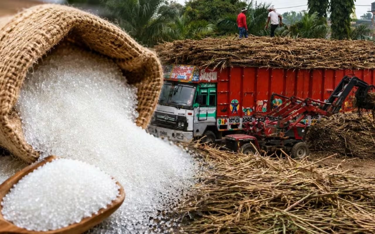 Sugar Stock Limit: बोरी से गिरती चीनी और एक चम्मच भर दानेदार चीनी