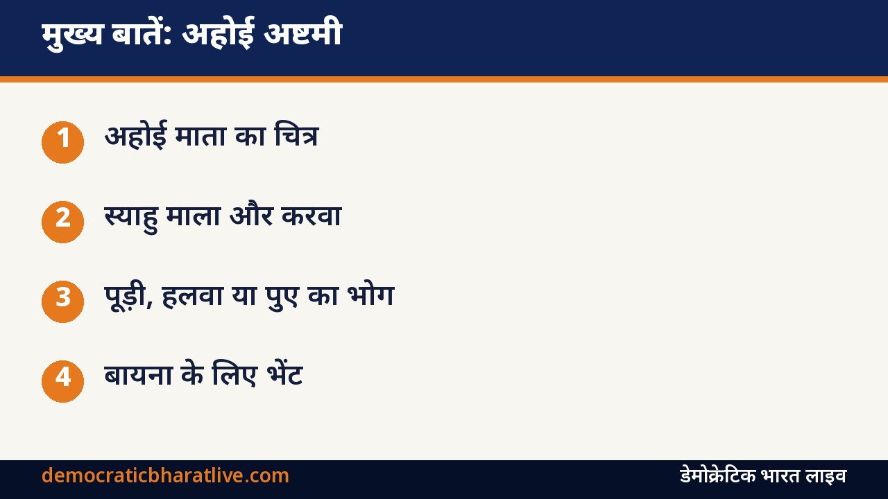 मुख्य बातें: अहोई अष्टमी पूजा सामग्री की सूची का ग्राफिक