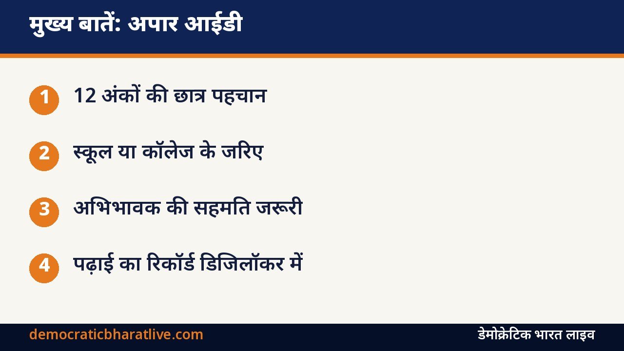 मुख्य बातें: छात्रों की अपार आईडी की जानकारी का ग्राफिक