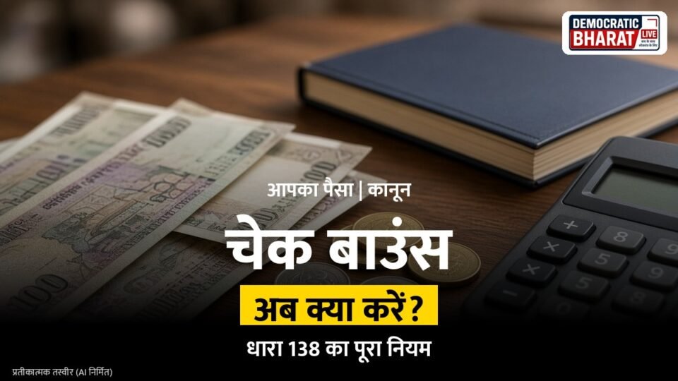 बैंक चेक और कानूनी नोटिस का प्रतीकात्मक चित्र