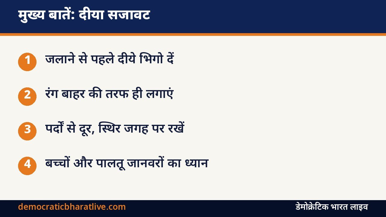 मुख्य बातें: दीया सजावट के आसान आइडिया बताने वाला ग्राफिक