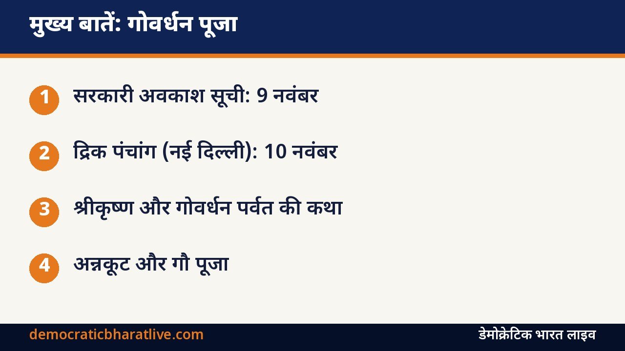 मुख्य बातें: गोवर्धन पूजा 2026 की तारीख और कथा का ग्राफिक