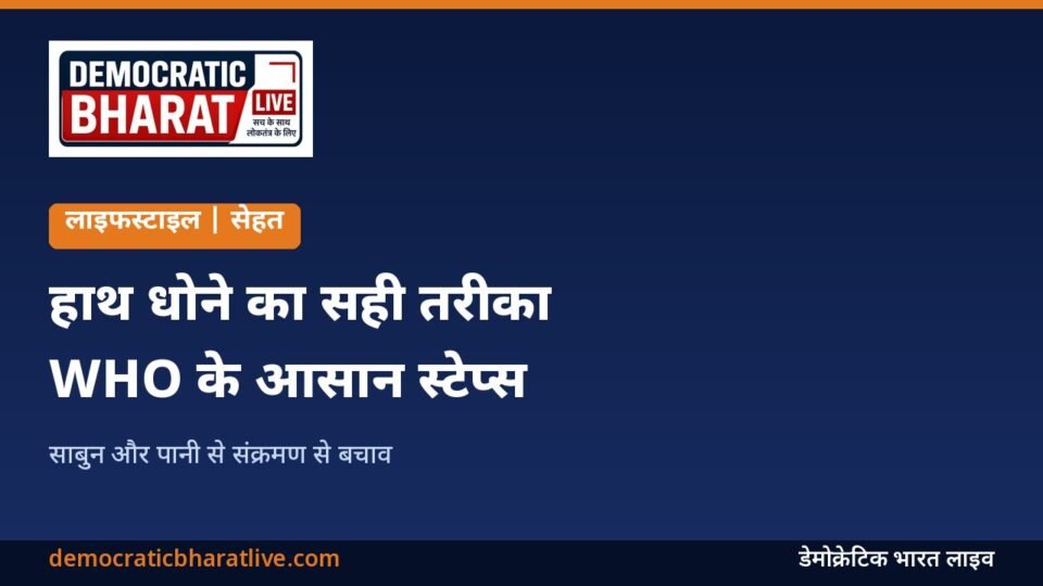हाथ धोने के सही तरीके के स्टेप्स बताने वाला ग्राफिक