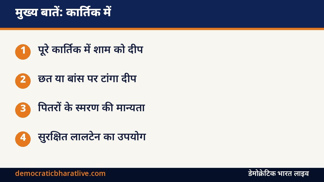 मुख्य बातें: कार्तिक में आकाशदीप की परंपरा का ग्राफिक