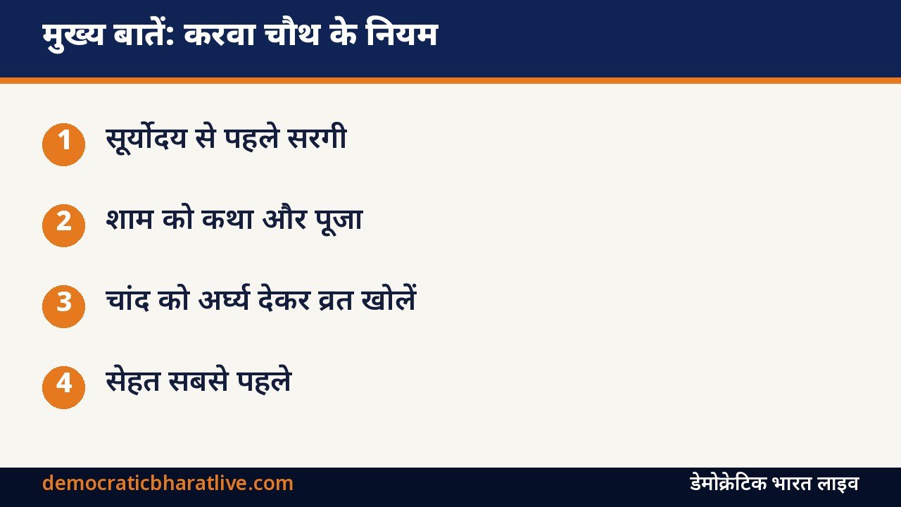मुख्य बातें: करवा चौथ व्रत के नियमों का ग्राफिक
