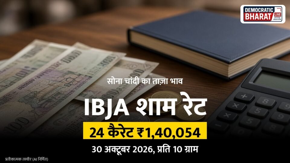 सोना चांदी का भाव 30 अक्टूबर 2026 (शाम): 24 कैरेट सोना ₹1,40,054, चांदी ₹1,81,344 प्रति किलो